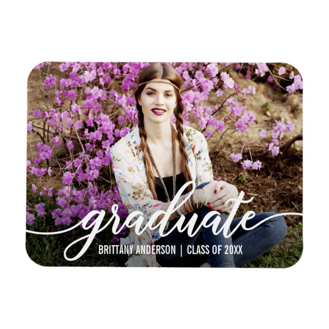 Modern Studenten-aviseringsfoto Wt Magnet (Horisontell)