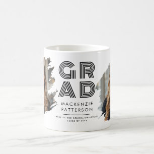 Modern Studenten Brushed 2 Photo Grad Anpassningsb Kaffemugg