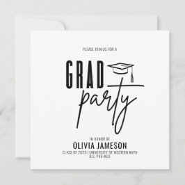 Modern Studenten-calligrafi | Foto Party Inbjudningar