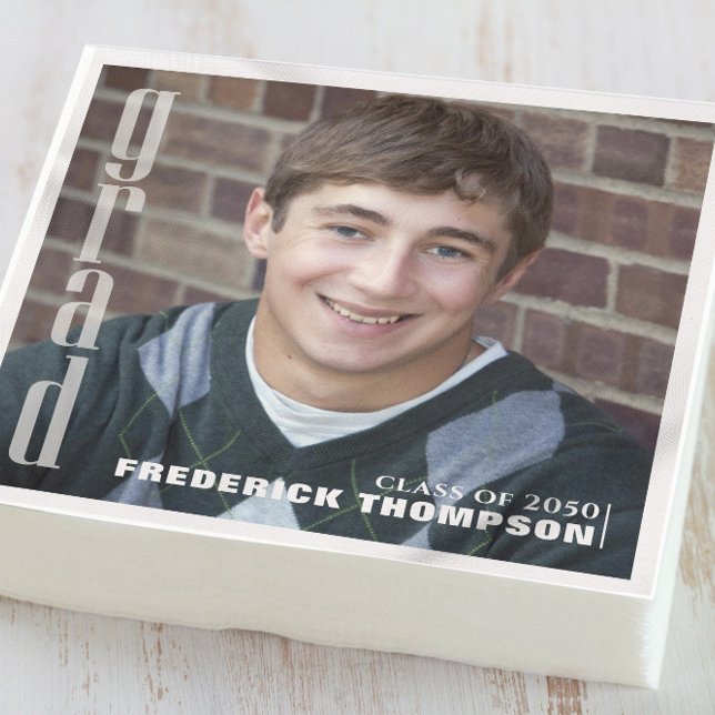 Modern Studenten-foto - enkel minimalistisk Party Pappersservett (Skapare uppladdad)