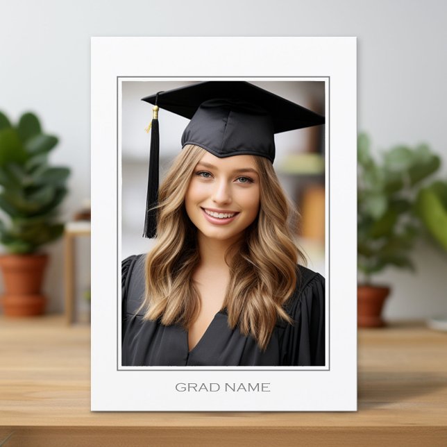 Modern Studenten-foto med Party Inbjudningar (Custom Graduation Announcement and Invitation)