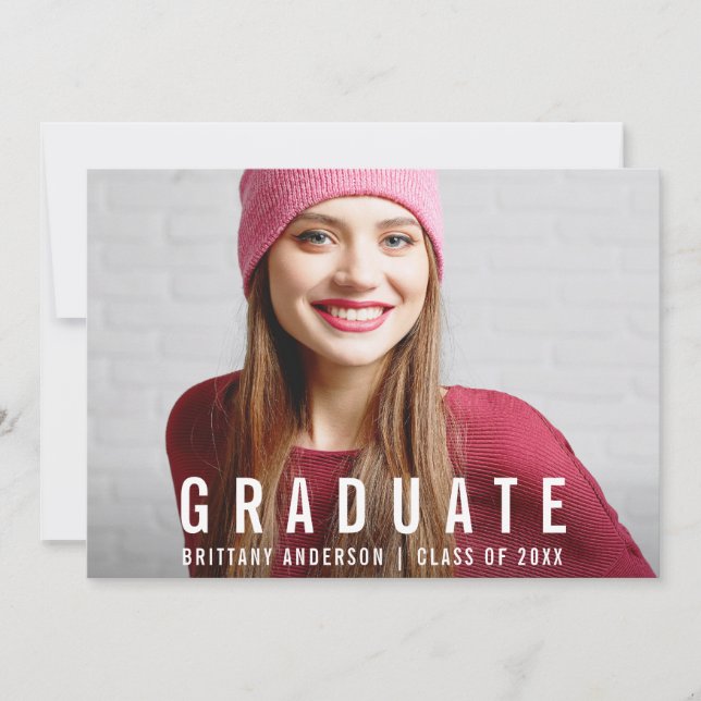 Modern Studenten-fotoannonsering W-kort Meddelande (Framsida)