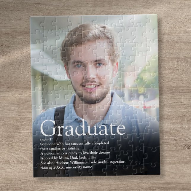 Modern Studenten-fotodefinition  Pussel (Modern Graduation Photo Definition Jigsaw Puzzle)