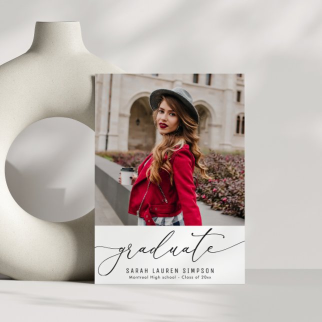 Modern studenten-fotomeddelande för skript inbjudningar (Skapare uppladdad)