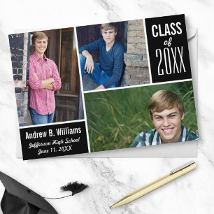 Modern Studenten-fotosamlingsklass på 20XX Blue Inbjudningar
