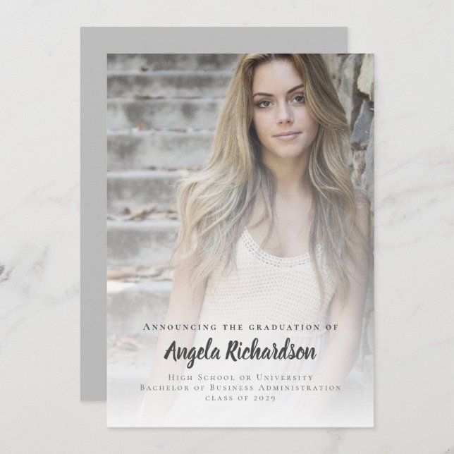 Modern Studenten-fotoskript för kol Meddelande (Fram/baksida)