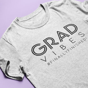 Modern Studenten Grad Vibes minimalistiska Anpassn T Shirt