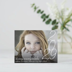 Modern Studenten Handskrivet foto-Tack Vykort