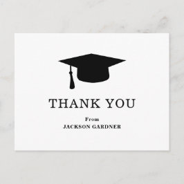 Modern Studenten i Black White Mortar Board Vykort