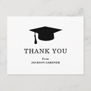 Modern Studenten i Black White Mortar Board Vykort