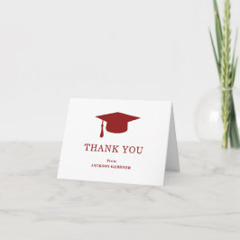 Modern Studenten i Burgundy Mortar Board Tack Kort