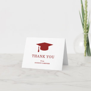 Modern Studenten i Burgundy Mortar Board Tack Kort