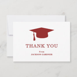 Modern Studenten i Burgundy Mortar Board Tack Kort