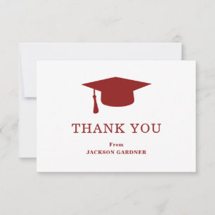 Modern Studenten i Burgundy Mortar Board Tack Kort