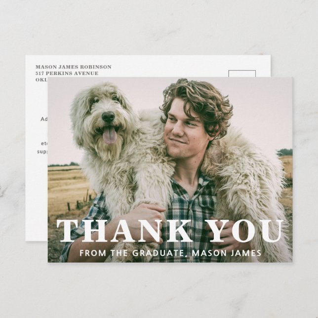 Modern Studenten i fetstil Vykort (Fram/baksida)