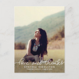 Modern Studenten Kärlek och tack Typografi - foto Vykort