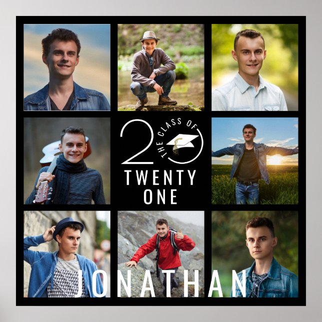 Modern Studenten, klass år 8, fotokollage Namn Poster (Framsidan)