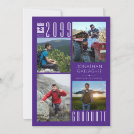 Modern Studenten Lila Fyra fotosamlingar Meddelande