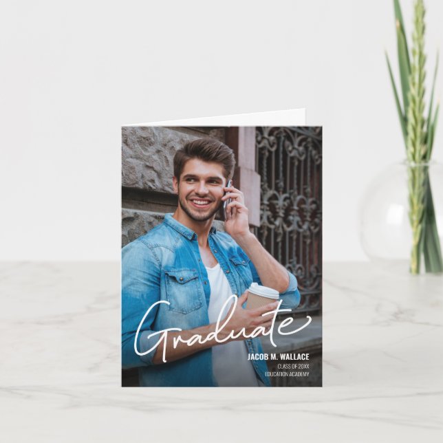 Modern Studenten Male Photo Universiteten Grad Meddelande (Framsida)