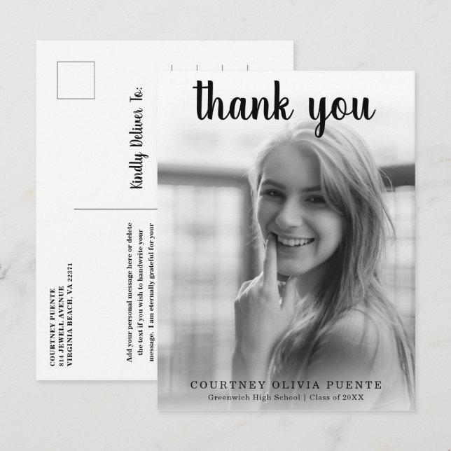 Modern Studenten med fetstil och fetstil Vykort (Fram/baksida)