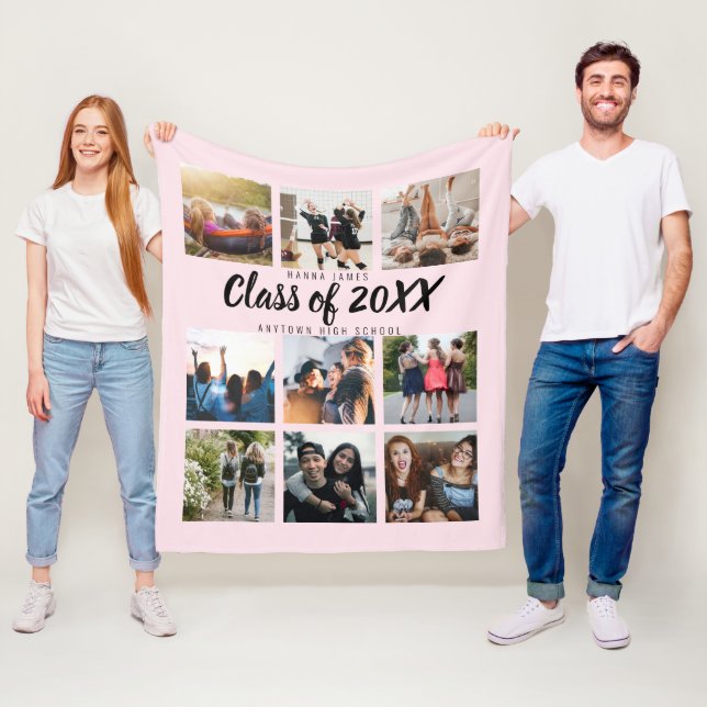 Modern Studenten Nine Instagram Photo Collage Fleecefilt (På plats)