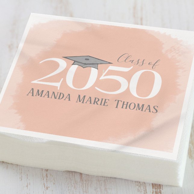 Modern Studenten-Orange med minimalistisk kartong Pappersservett (Skapare uppladdad)