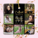 Modern Studenten Personlig 7 Fotokollage Julgransprydnad Keramik<br><div class="desc">Fira student med vår elegant och vårt moderna fotokollage studenten ornament - perfekten till minne av er speciella dag! Den här enkla men fantastiska knappsatsen har plats för sju personligers foton, tillsammans med ditt namn och skolår för en verklig personlig. Oavsett om du firar en högskola, högskola eller universiteten studenten,...</div>