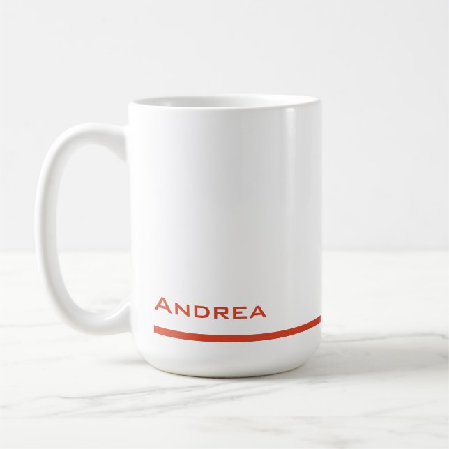 Modern Studenten Personlig Red Script Kaffemugg (Vänster)