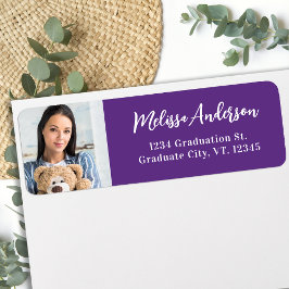 Modern Studenten Photo Lila Returadress Returadress Etikett