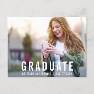 Modern Studenten Student Photo Party Inbjudan Vykort