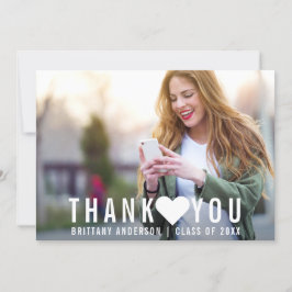 Modern Studenten Tack Heart Card Meddelande