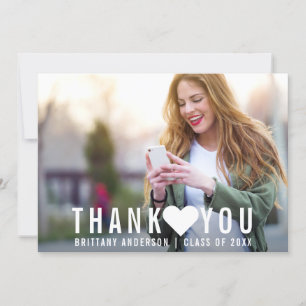 Modern Studenten Tack Heart Card Meddelande