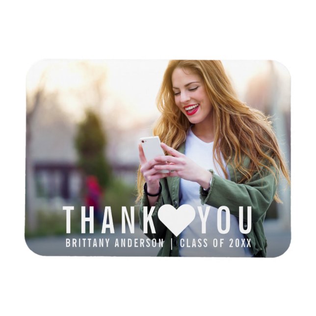 Modern Studenten Tack Heart Magnet (Horisontell)