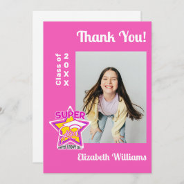 Modern Studenten Toppen Grad Rosa Editable Tack Kort