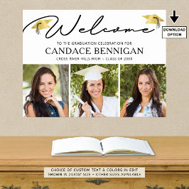 Modern Studenten Welcome 3 Photos Simple Script Poster