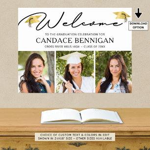 Modern Studenten Welcome 3 Photos Simple Script Poster