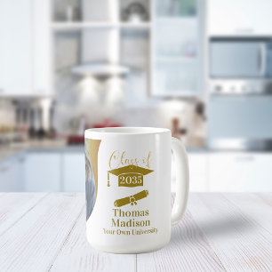 Modern Studenten White Guld Wave Kaffemugg