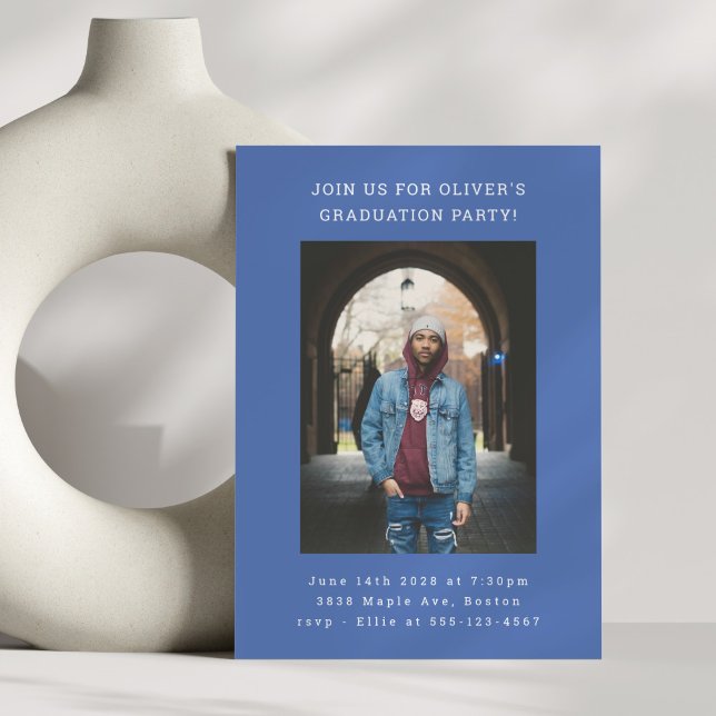 Modern Studentfest för enkelt foto med fetstil Inbjudningar (Skapare uppladdad)