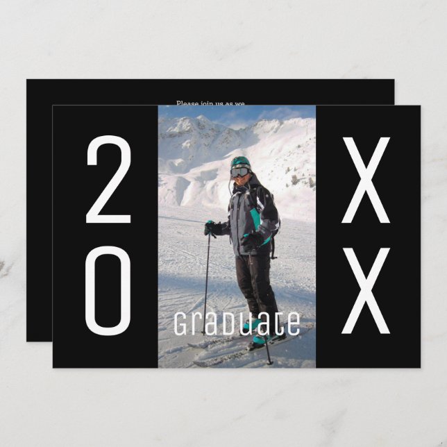 Modern Studentfest för foto 2025-Student Inbjudningar (Fram/baksida)