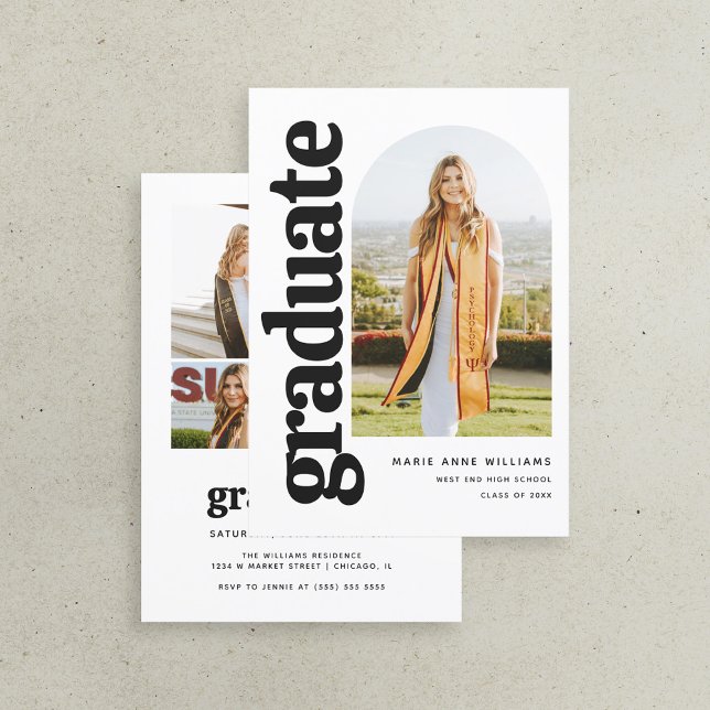 Modern Studentfest för minimalistisk bild Inbjudningar (Skapare uppladdad)