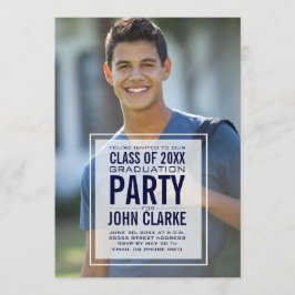 Modern Studentfest för överlagringsmanligt foto Inbjudningar