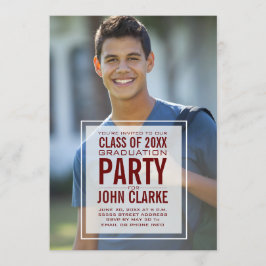 Modern Studentfest för överlagringsmanligt foto Inbjudningar