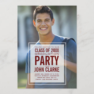 Modern Studentfest för överlagringsmanligt foto Inbjudningar