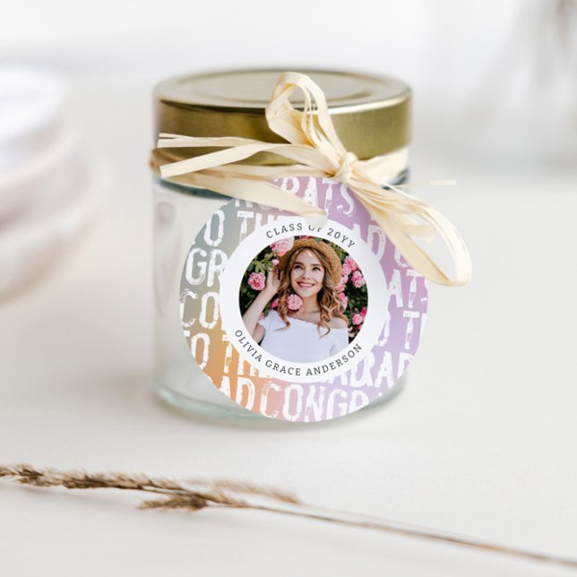 Modern studentfest för rosa av regnbåge,  gåvor etiketter (Skapare uppladdad)