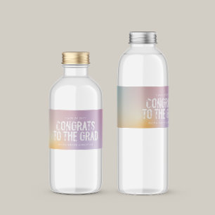 Modern studentfest för rosa av regnbåge,  vattenflaskor etikett