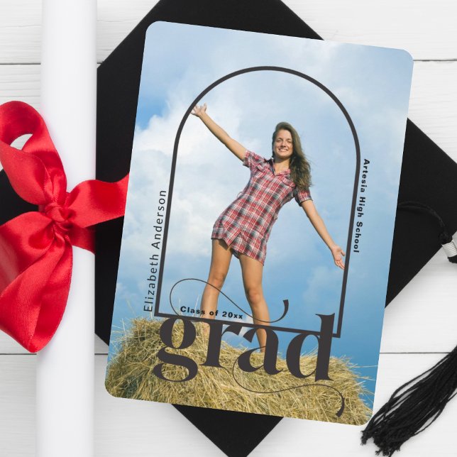 Modern Studentfest för svart grad-bild Inbjudningar (Skapare uppladdad)