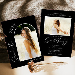 Modern Studentfest för svart och vitt foto Inbjudningar