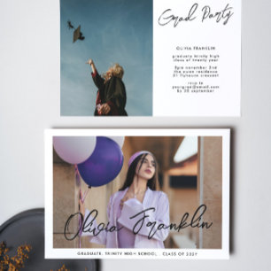 Modern Studentfest för textfoto i högskolan Inbjudningar