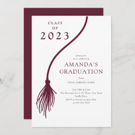 Modern Studentfest-inbjudan till Grad Tassel Inbjudningar