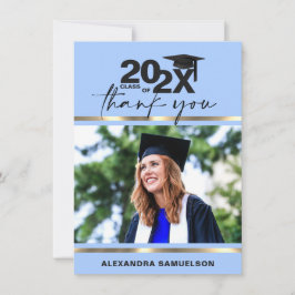 Modern Studentmössa år Guld Light Blue | FOTO Tack Kort
